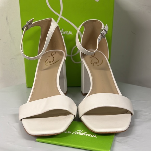 NIB- Sam Edelman Women's Daniella Strappy Block-Heel Sandals, White Leather - 9M - Picture 8 of 14
